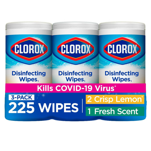 Clorox Disinfecting Wipes, Crisp Lemon and Fresh Scent, 225 Count, 3 Pack EasyOptionXY LLC
