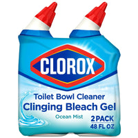 Clorox Toilet Bowl Cleaner Clinging Bleach Gel, Ocean Mist, 24 fl oz, 2 Pack EasyOptionXY LLC