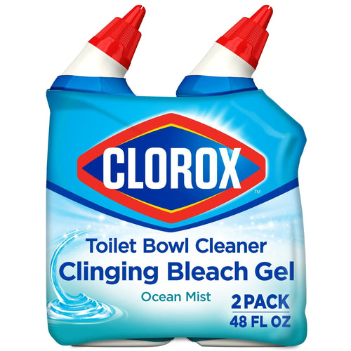 Clorox Toilet Bowl Cleaner Clinging Bleach Gel, Ocean Mist, 24 fl oz, 2 Pack EasyOptionXY LLC