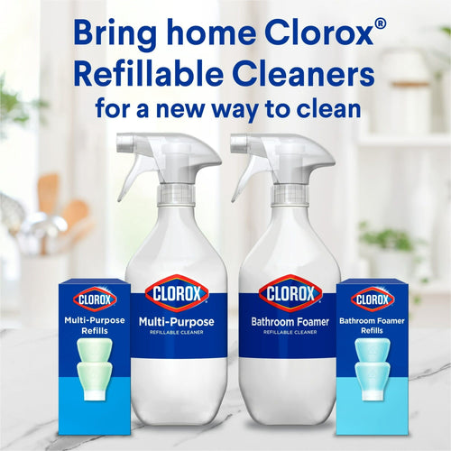Clorox Multi-Purpose Cleaner System Starter Kit 1 Bottle and 1 Refill, Crisp Lemon 1.13 fl oz EasyOptionXY LLC