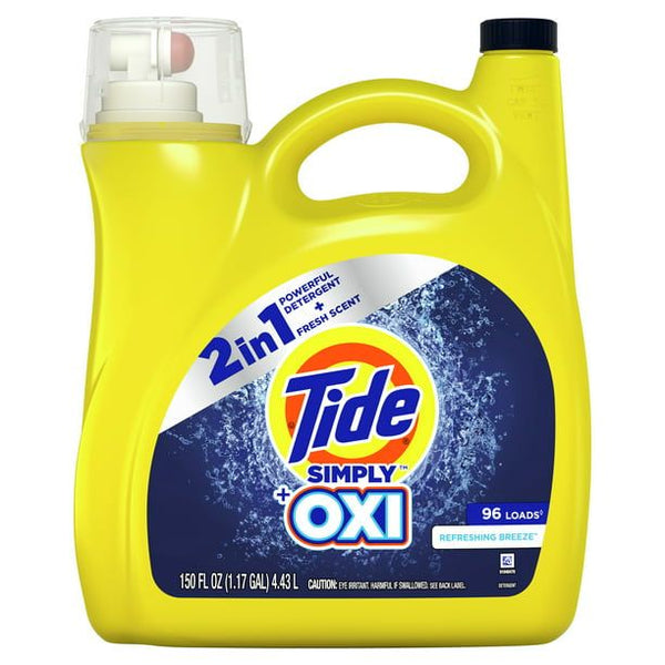 Tide Simply + Oxi Liquid Laundry Detergent; Refreshing Breeze 96 loads 150 fl oz EasyOptionXY LLC