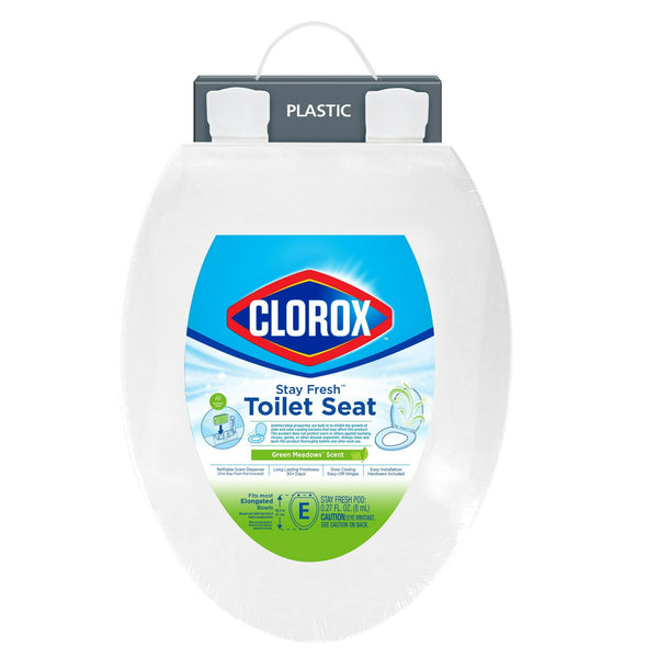 Clorox Antimicrobial Elongated Stay Fresh Scented Plastic Toilet Seat with Easy-off Hinges EasyOptionXY LLC