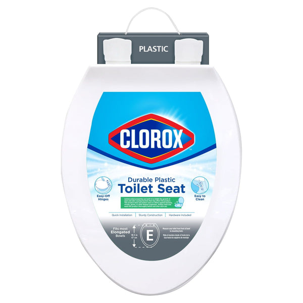 Clorox Antimicrobial Elongated Plastic Toilet Seat with Easy-off Hinges EasyOptionXY LLC