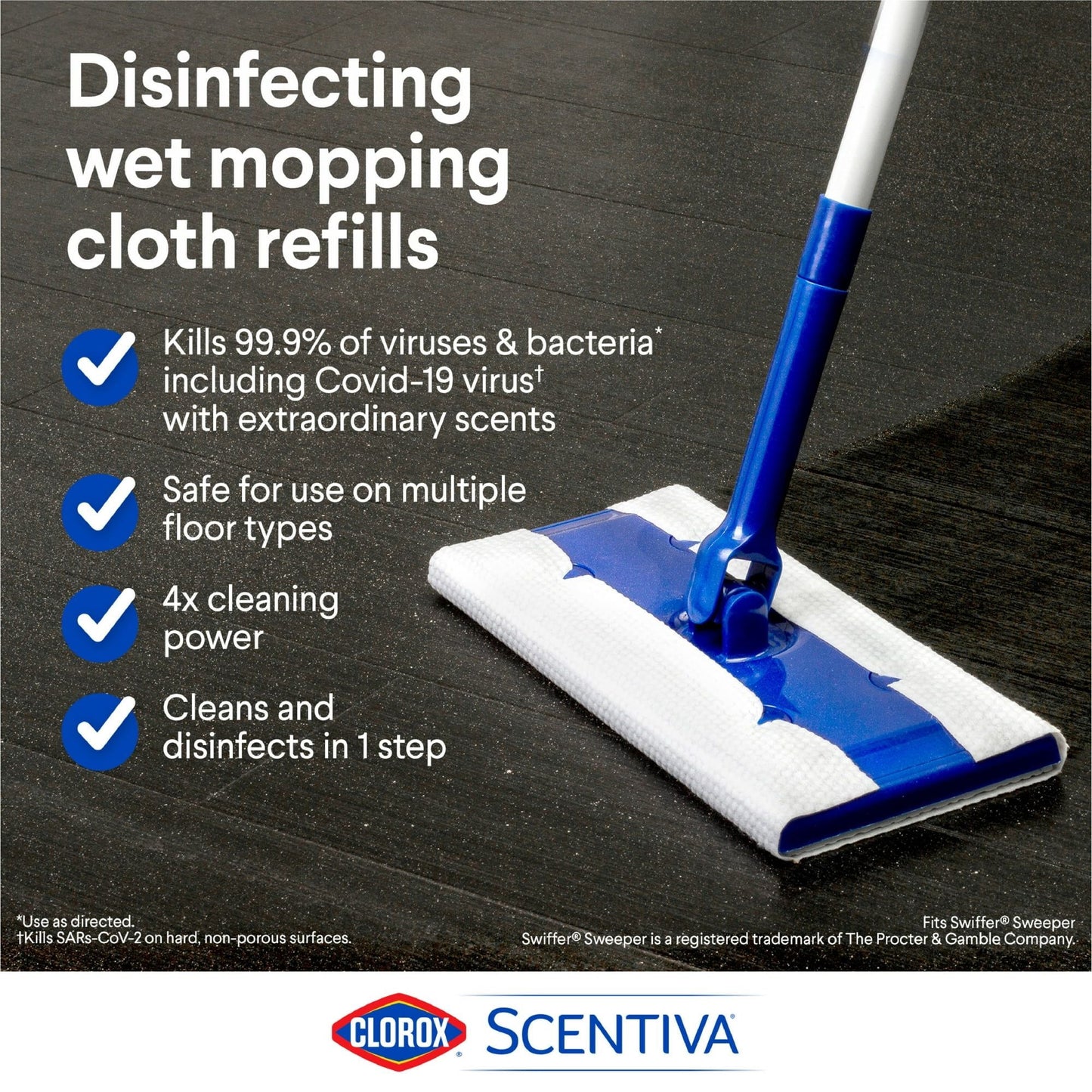 Clorox Scentiva Disinfecting Wet Mop Pads, Tuscan Lavender and Jasmine, 48 Count, 2 Pack EasyOptionXY LLC