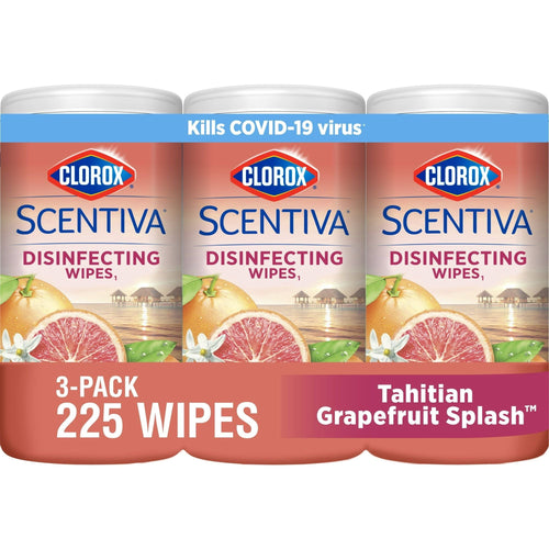 Clorox Scentiva Wipes, Bleach Free Cleaning Wipes, Tahitian Grapefruit Splash, 225 Count, 3 Pack EasyOptionXY LLC