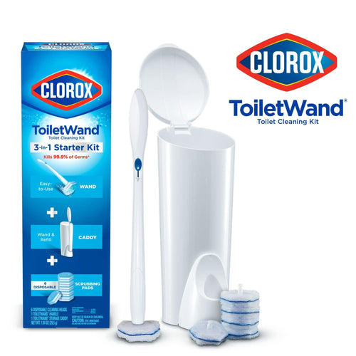 Clorox ToiletWand Disposable Toilet Cleaning System ToiletWand Storage Caddy and 6 Disinfecting ToiletWand Refill Heads (Packaging May Vary) EasyOptionXY LLC