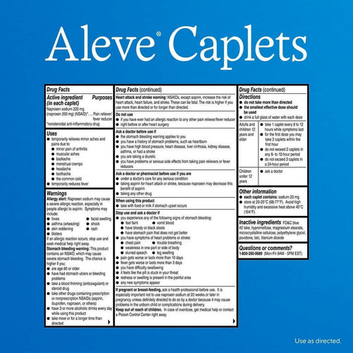 Aleve Caplets Naproxen Sodium Pain Reliever, 50 Count EasyOptionXY LLC