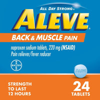 Aleve Back & Muscle Pain Reliever Naproxen Sodium Tablets, 24 Count EasyOptionXY LLC