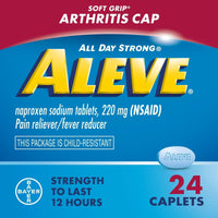 Aleve Caplets Soft Grip Arthritis Cap Naproxen Sodium Pain Reliever, 24 Count EasyOptionXY LLC
