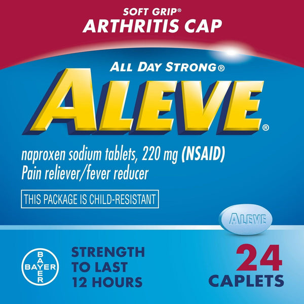 Aleve Caplets Soft Grip Arthritis Cap Naproxen Sodium Pain Reliever, 24 Count EasyOptionXY LLC