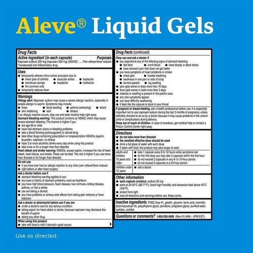 Aleve Liquid Gels Naproxen Sodium Pain Reliever, 80 Count EasyOptionXY LLC