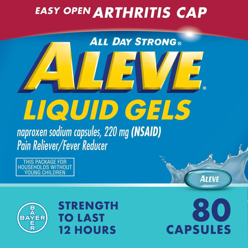 Aleve Liquid Gels Easy Open Arthritis Cap Naproxen Sodium Pain Reliever, 80 Count EasyOptionXY LLC