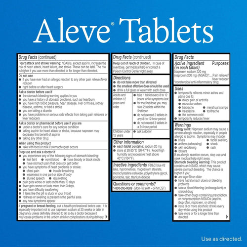 Aleve Tablets Easy Open Arthritis Cap Naproxen Sodium Pain Reliever, 200 Count EasyOptionXY LLC
