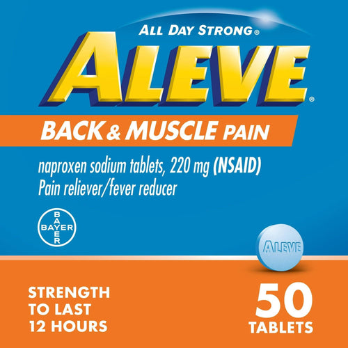 Aleve Back & Muscle Pain Reliever Naproxen Sodium Tablets, 50 Count EasyOptionXY LLC