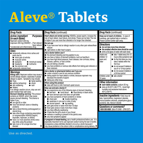 Aleve Tablets Naproxen Sodium Pain Reliever, 10 Count EasyOptionXY LLC