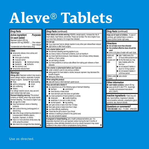 Aleve Pain Reliever/Fever Reducer Naproxen Sodium Tablets, 220 mg, 10 Ct EasyOptionXY LLC