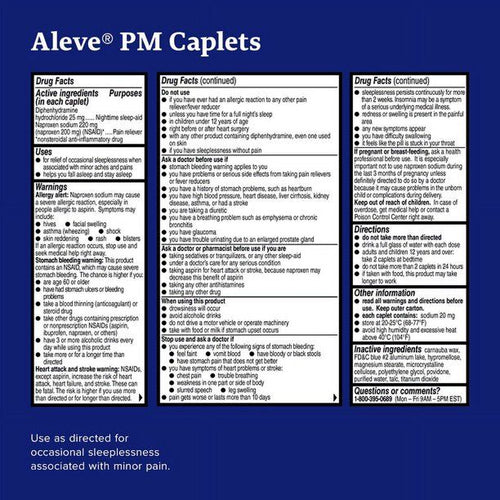Aleve PM Pain Reliever & Nighttime Sleep Aid Caplets, 20 Count EasyOptionXY LLC