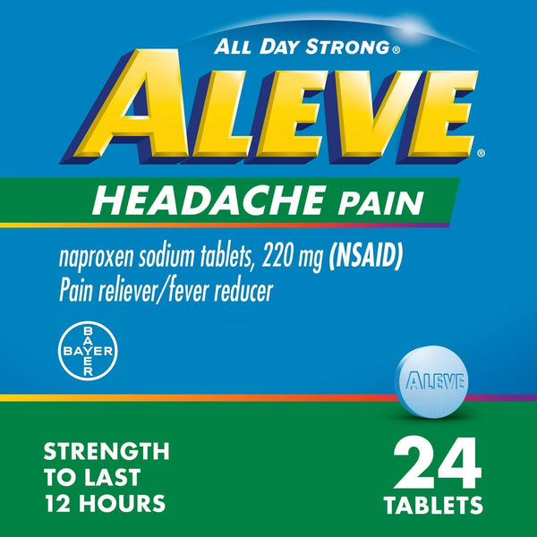 Aleve Headache Pain Reliever Naproxen Sodium Tablets, 24 Count EasyOptionXY LLC