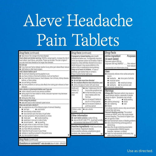 Aleve Headache Pain Reliever Naproxen Sodium Tablets, 24 Count EasyOptionXY LLC