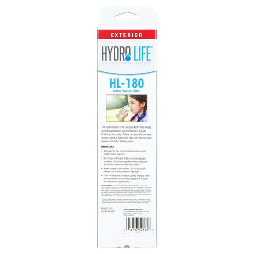 Camco Hydro Life HL-180 RV Disposable Inline Water Hose Filter | Finer Mesh Granular Activated Carbon, White (52133) EasyOptionXY LLC