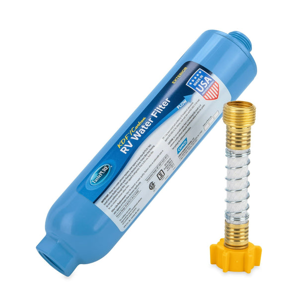 Camco TastePURE Camper/RV Water Filter & Hose Protector | Inline Water Filter Reduces Bad Taste, Odor, Chlorine & Sediment | Ideal for RVs, Campers, Travel Trailers, Boats | (40043) EasyOptionXY LLC