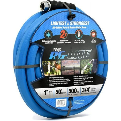 AG-Lite Rubber Hot & Cold Water Rubber Garden Hose: Ultra-Light & Super Strong - 2X the water flow than 5/8" hose (1"x 50') - BSALONE50 EasyOptionXY LLC