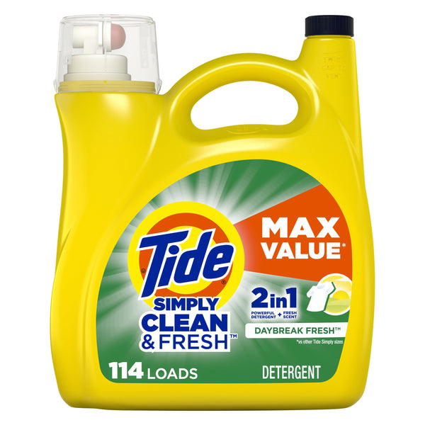 Tide Simply Clean & Fresh Liquid Laundry Detergent; Daybreak Fresh 114 loads 165 fl oz EasyOptionXY LLC
