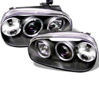 Spyder Volkswagen Golf IV 99-05 Projector Headlights LED Halo Black High H1 Low H1 PRO-YD-VG99-BK OffRoadUSA.com
