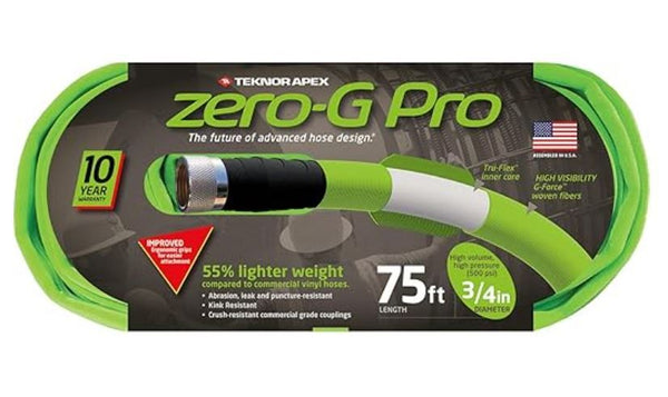 Teknor Apex Zero-G Pro 3/4 in. Dia. x 75 ft. L Green Garden Hose EasyOptionXY LLC