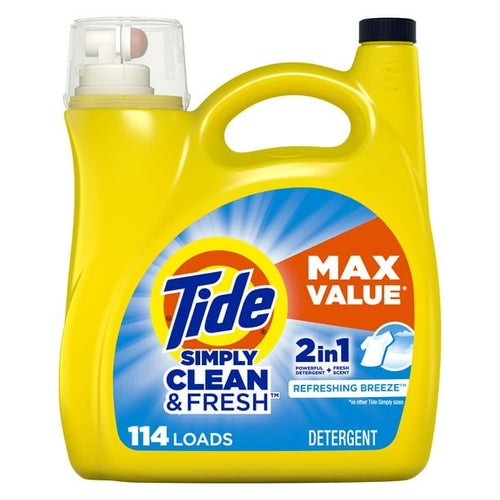 Tide Simply Clean & Fresh Liquid Laundry Detergent; Refreshing Breeze 114 loads 165 oz EasyOptionXY LLC