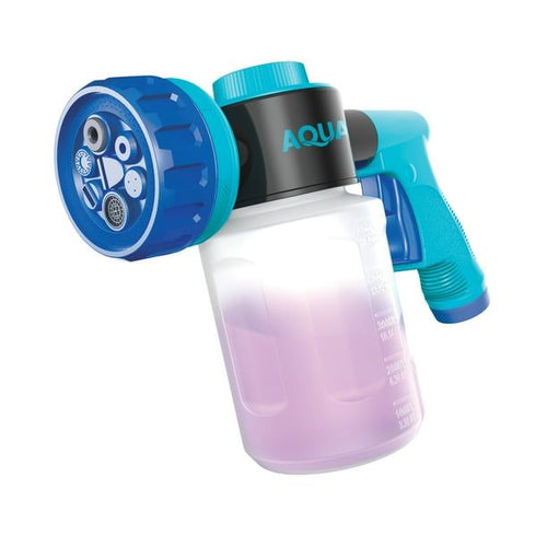 Aqua Joe Hose-Powered Multi-Purpose Spray Gun W/ Soap to Water Dial, 7 Patterns, 17 fl oz Capacity EasyOptionXY LLC