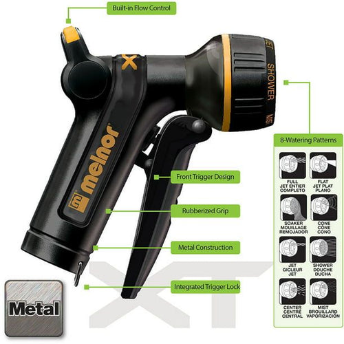 Melnor Premium Metal Front-Trigger Multi-Pattern Nozzle EasyOptionXY LLC