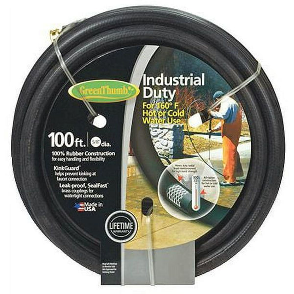 Green Thumb 8650-100 5/8" x 100' Black Rubber Garden Hose EasyOptionXY LLC