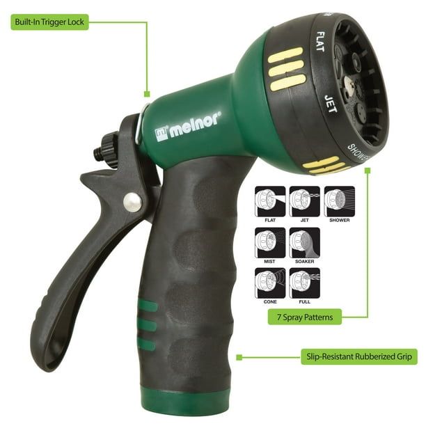Melnor Deluxe Plastic Rear-Trigger Multi-Pattern Nozzle EasyOptionXY LLC