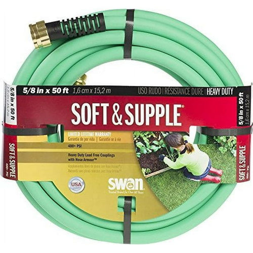 Swan Soft & Supple Easy Coil Water Hose Crush Proof Couplings 50' x 5/8" EasyOptionXY LLC