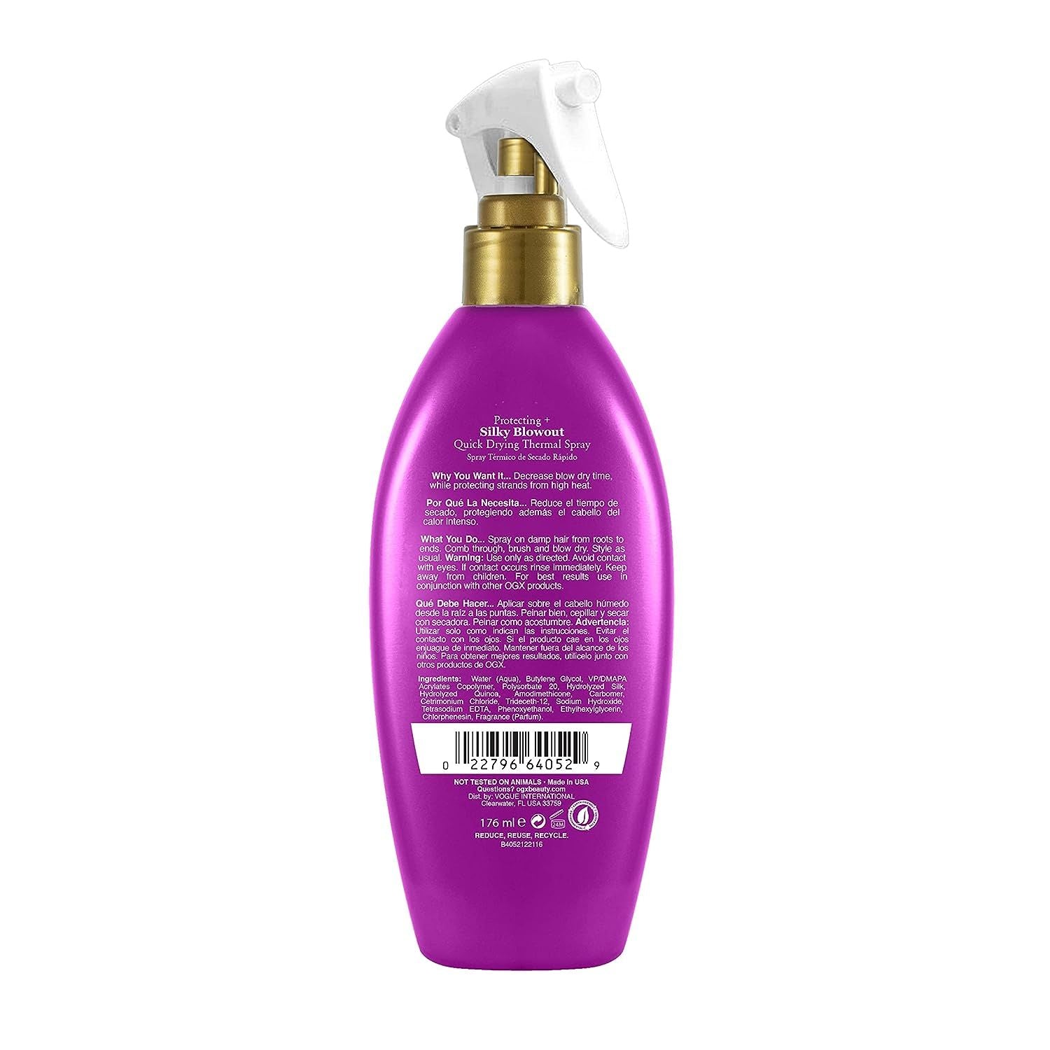 OGX Protecting + Silk Blowout Quick Drying Thermal Spray 6 fl oz EasyOptionXY LLC