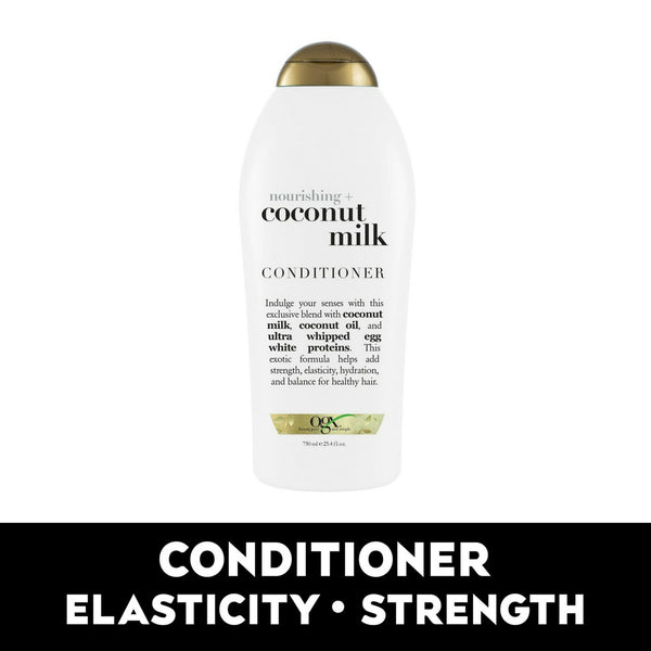 OGX Nourishing + Coconut Milk Moisturizing Daily Conditioner with Egg White Protein, 25.4 fl oz EasyOptionXY LLC