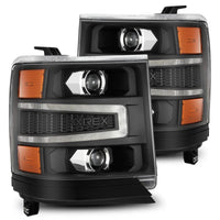 AlphaRex 16-18 Chevrolet Silverado 1500 LUXX-Series LED Projector Headlights Black OffRoadUSA.com