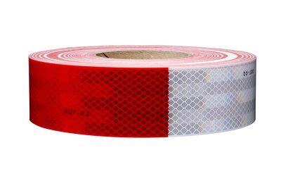 2" Kiss Cut Roll Conspicuity Tape 11" Red / 7" White 3M™ Diamond Grade™ x 150 Ft | 67636 RatchetStrap.Com