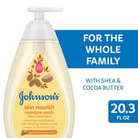 Johnson's Skin Nourish Moisture Tear Free Soap and Body Wash, Shea and Cocoa Butter Shower Gel, 20.3 oz EasyOptionXY LLC