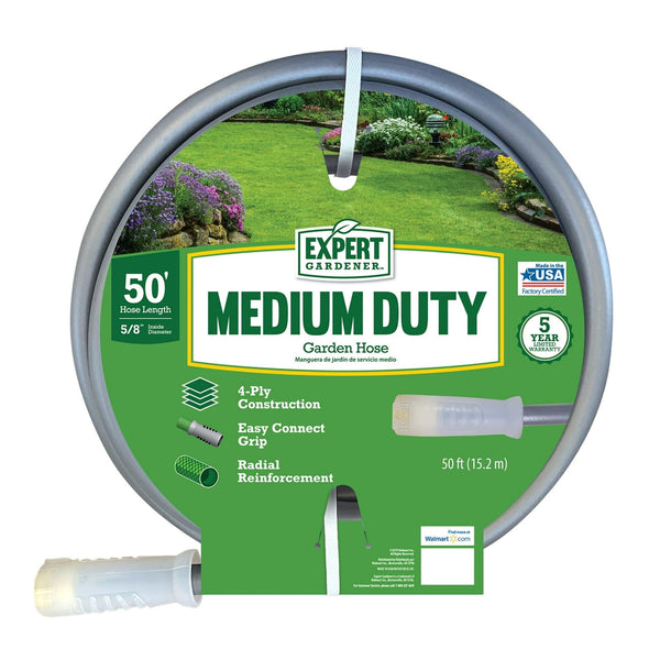 Expert Gardener 50 foot Medium Duty Garden Hose Gray EasyOptionXY LLC