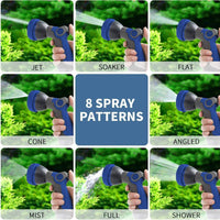 Auto Drive Plastic Car Wash Water Hose Nozzle 8 Pattern Spray, Heavy Duty Durable Material EasyOptionXY LLC