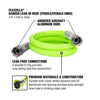 Flexzilla Garden Lead-in Hose, 5/8" x 5', Female/Female 3/4" - 11 1/2 GHT Fittings EasyOptionXY LLC