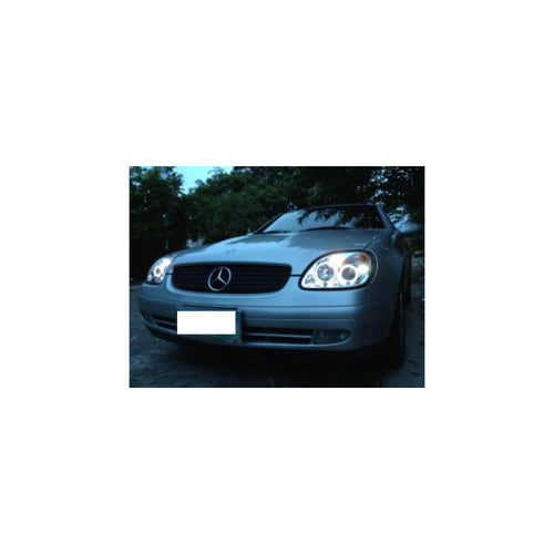 Spyder Mercedes Benz SLK 98-04 Projector Halogen Model- LED Halo Chrm PRO-YD-MBSLK98-1PC-HL-C OffRoadUSA.com