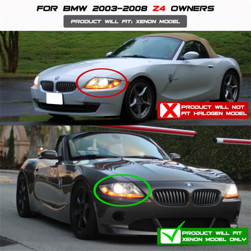 Spyder BMW Z4 03-08 Projector Headlights Xenon/HID Model Only - LED Halo Black PRO-YD-BMWZ403-HID-BK OffRoadUSA.com