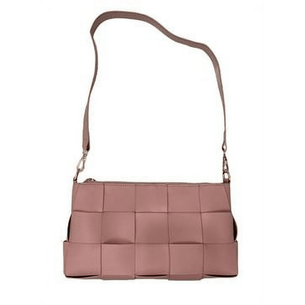 Jane & Berry Women's Woven Faux Leather Shoulder Bag, Blush EasyOptionXY LLC
