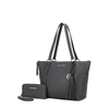 MKF Collection Women's Gloria Faux Leather Tote Bag and Wallet Set, 2-Piece, (Color Charcoal) EasyOptionXY LLC