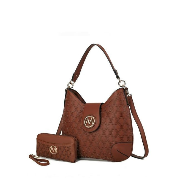 MKF Collection Reed Women's Shoulder Handbag with Wallet by Mia K., 2-Piece, ( Color Cognac) EasyOptionXY LLC
