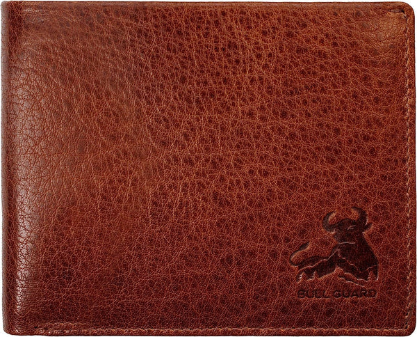 RFID Bifold Leather Wallet For Men with Flip Up ID in Vintage Buffalo Brown EasyOptionXY LLC