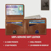 RFID Bifold Leather Wallet For Men with Flip Up ID in Vintage Buffalo Brown EasyOptionXY LLC